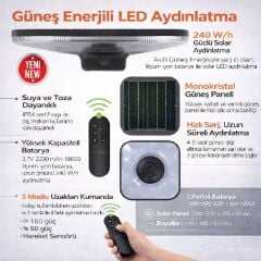 ACK AT42-29001 25W Cct Solar Bahçe Armatürü 3800Lm Ip54 Abs + ACK A05-95-023 Solar Bahçe Armatürü Ayak Takimi SET