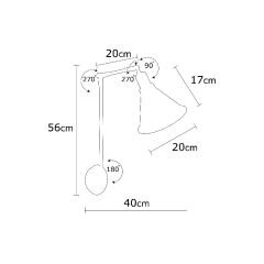 Aydinlatmadunyam Aplik Black Akrobat-N-682