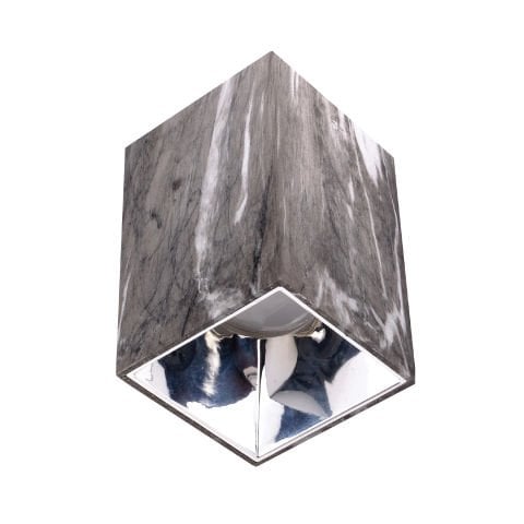 ACK Sıvaüstü Dekoratif Armatür 74X110Mm  Siyah Reflektör Gri Mermer Kasa AH12-07512