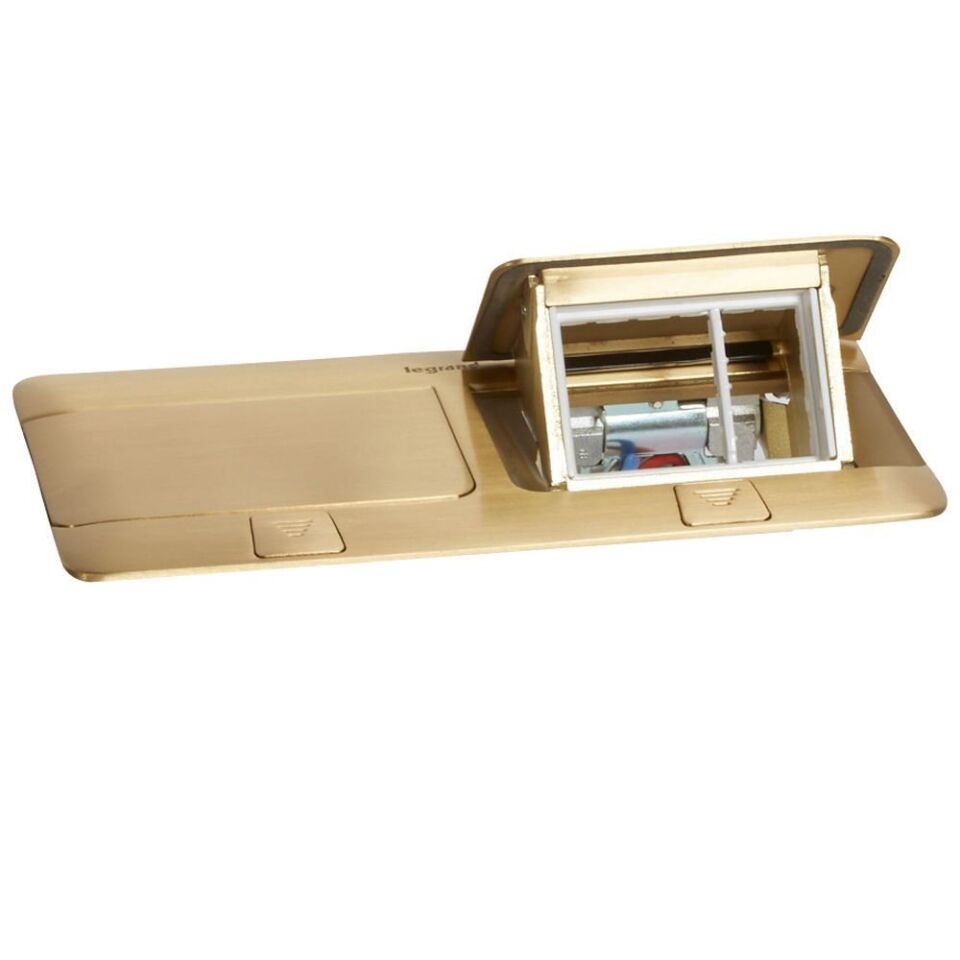 Legrand  6 (2x3) modül Donatılabilir masa veya döşeme altı buat altın rengi LEG-054017