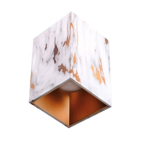 ACK Sıvaüstü Dekoratif Armatür 74X110Mm  Siyah Reflektör Gold Mermer Kasa AH12-07513