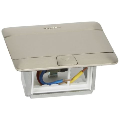 Legrand  3 modül Donatılabilir masa veya döşeme altı buat satine çelik renk LEG-054020