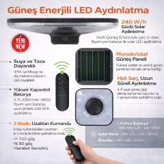 ACK AT42-29001 25W Cct Solar Bahçe Armatürü 3800Lm Ip54 Abs
