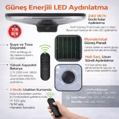 ACK AT42-29001 25W Cct Solar Bahçe Armatürü 3800Lm Ip54 Abs