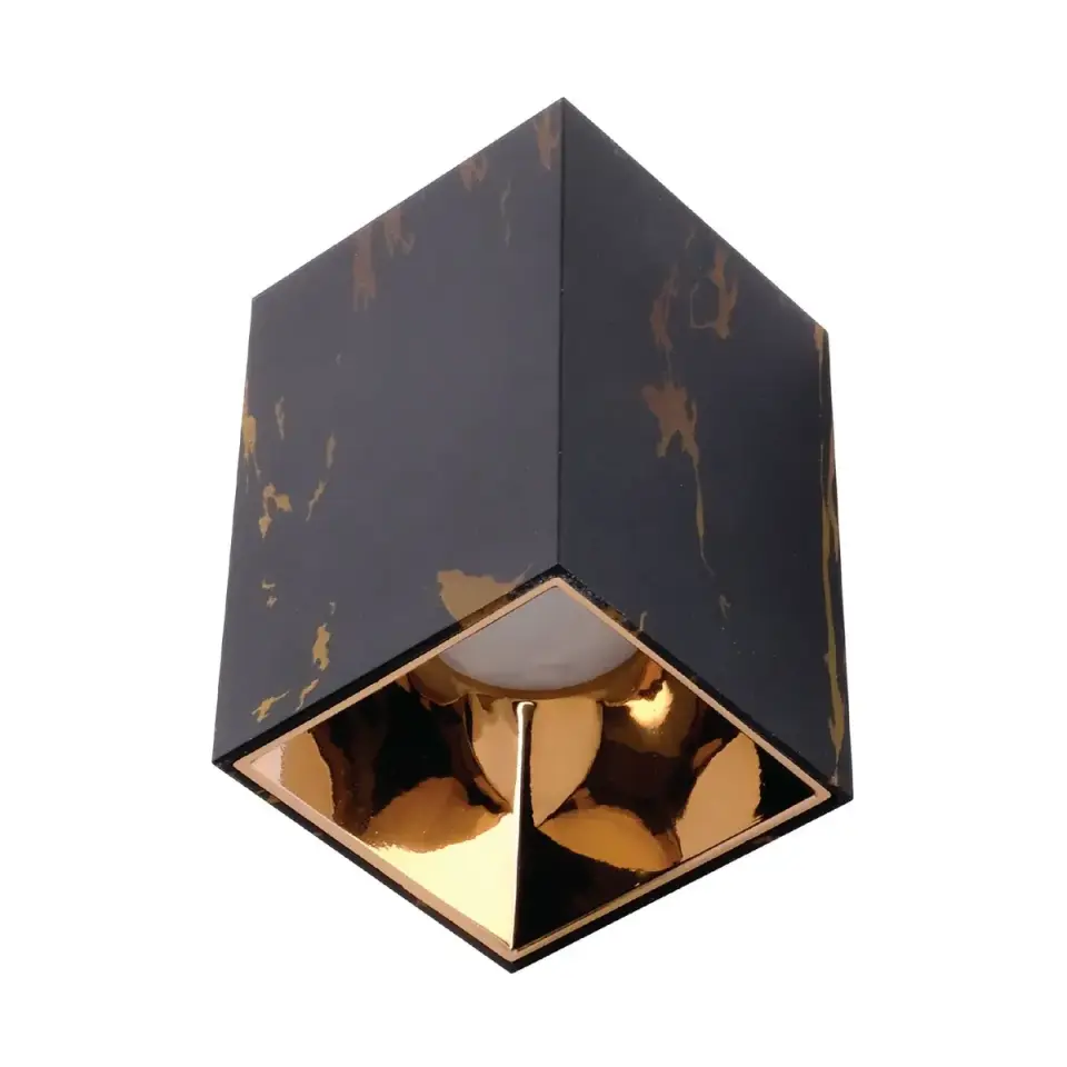 ACK Sıvaüstü Dekoratif Armatür  74X110Mm  Parlak Krom  Reflektör Siyah Mermer Kasa AH12-07554