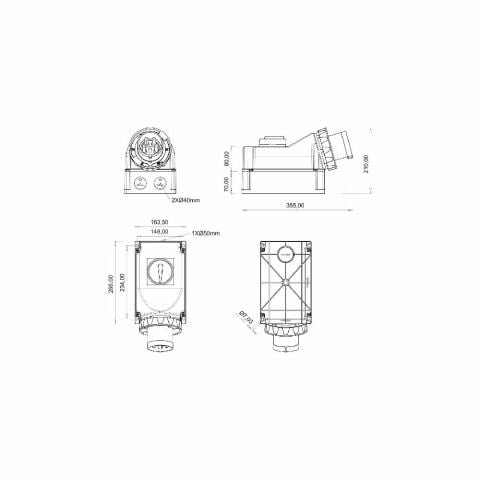 Bemis 5/125A. 90° Egik Pako Salterli Duvar Fisi Ip65 Bc1-6505-7240