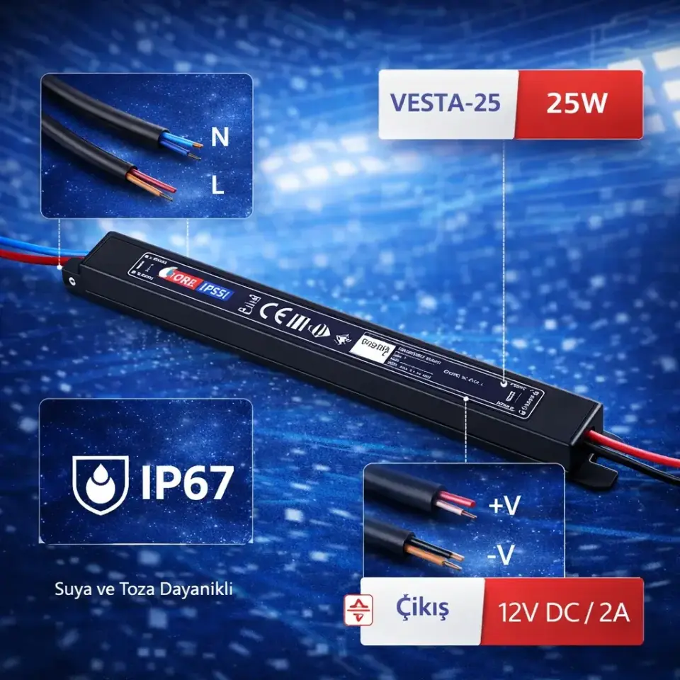 Horoz 083-001-0025 Vesta-25 25W 176-264V 2A Ip67 Led Trafo