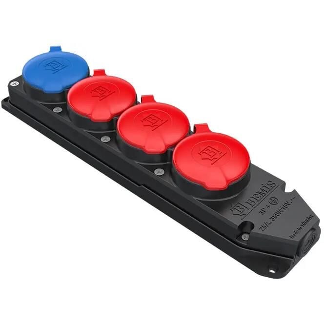 Seldur 3x25A 4’lü Trifaze Kauçuk Grup Priz 3 TF + 1 MF K325-313