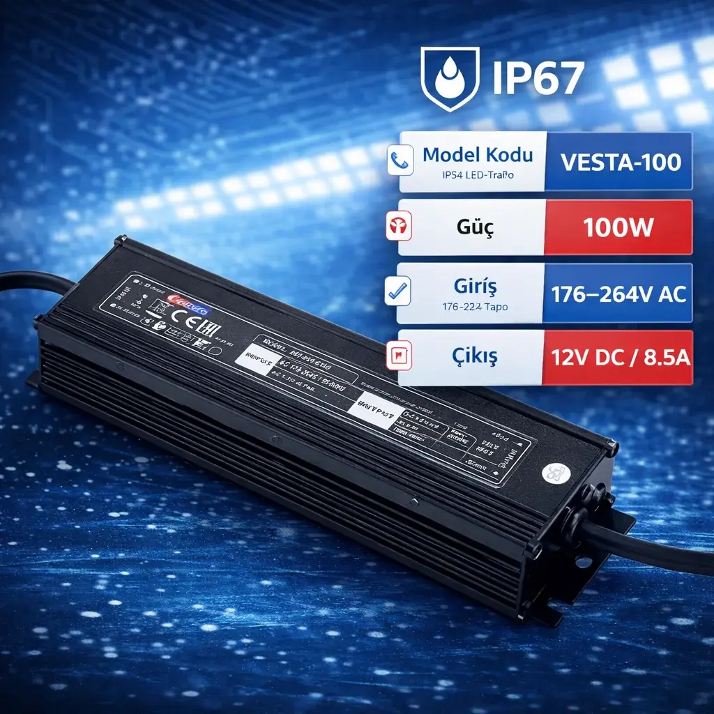 Horoz 083-001-0100 Vesta-100 100W 176-264V 8.5A Ip67 Led Trafo