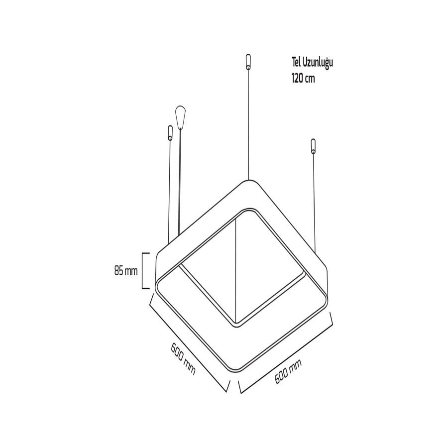Goya Gy 8120-60 Cm Siyah Kasa 6500K Linear Armatür