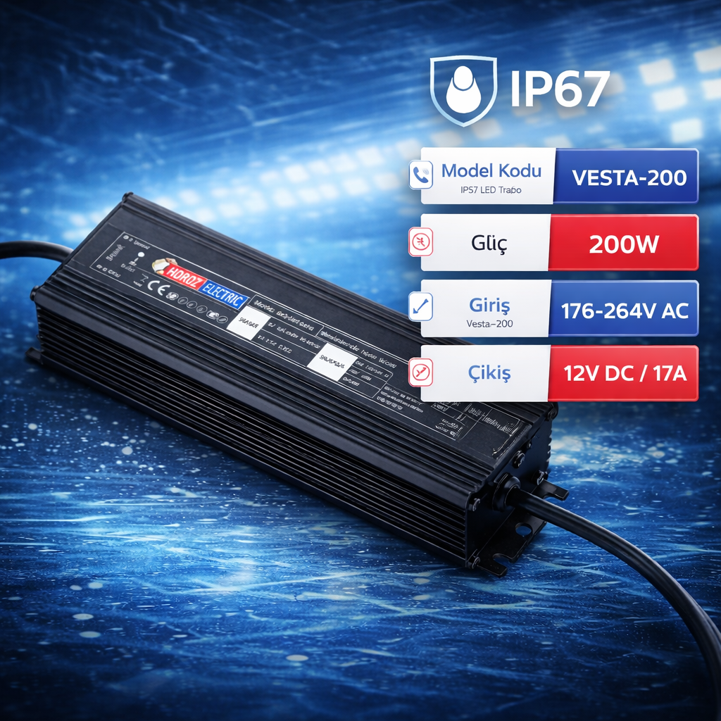 Horoz 083-001-0200 Vesta-200 200W 176-264V 17A Ip67 Led Trafo