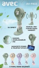 Avec Av-F833 Su Spreyli Usb Mini Fan