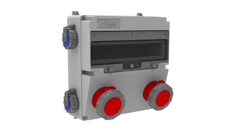 Bemis  Ön 2 Ad. 5/32A.  380V.  Yan 4 Ad. 1/16A.  220V.  Som. Priz IP66 BD4-6230-4020