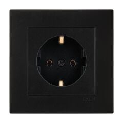 Exen Karell Metalik Siyah Toprakli Priz Komple Takim