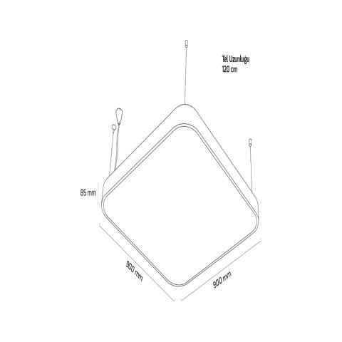 Goya Gy 8115-90 Cm Siyah Kasa 80W 6500K Linear Armatür