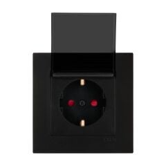 Exen Karell Metalik Siyah Kapakli Çocuk Korumali Toprakli Priz Komple Takim