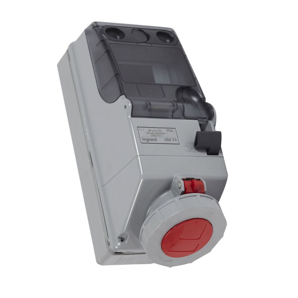 Legrand  P17 endüstriyel tip kilitli priz kutusu 200/250V 32A 3P+N+T IP66 LEG-056674