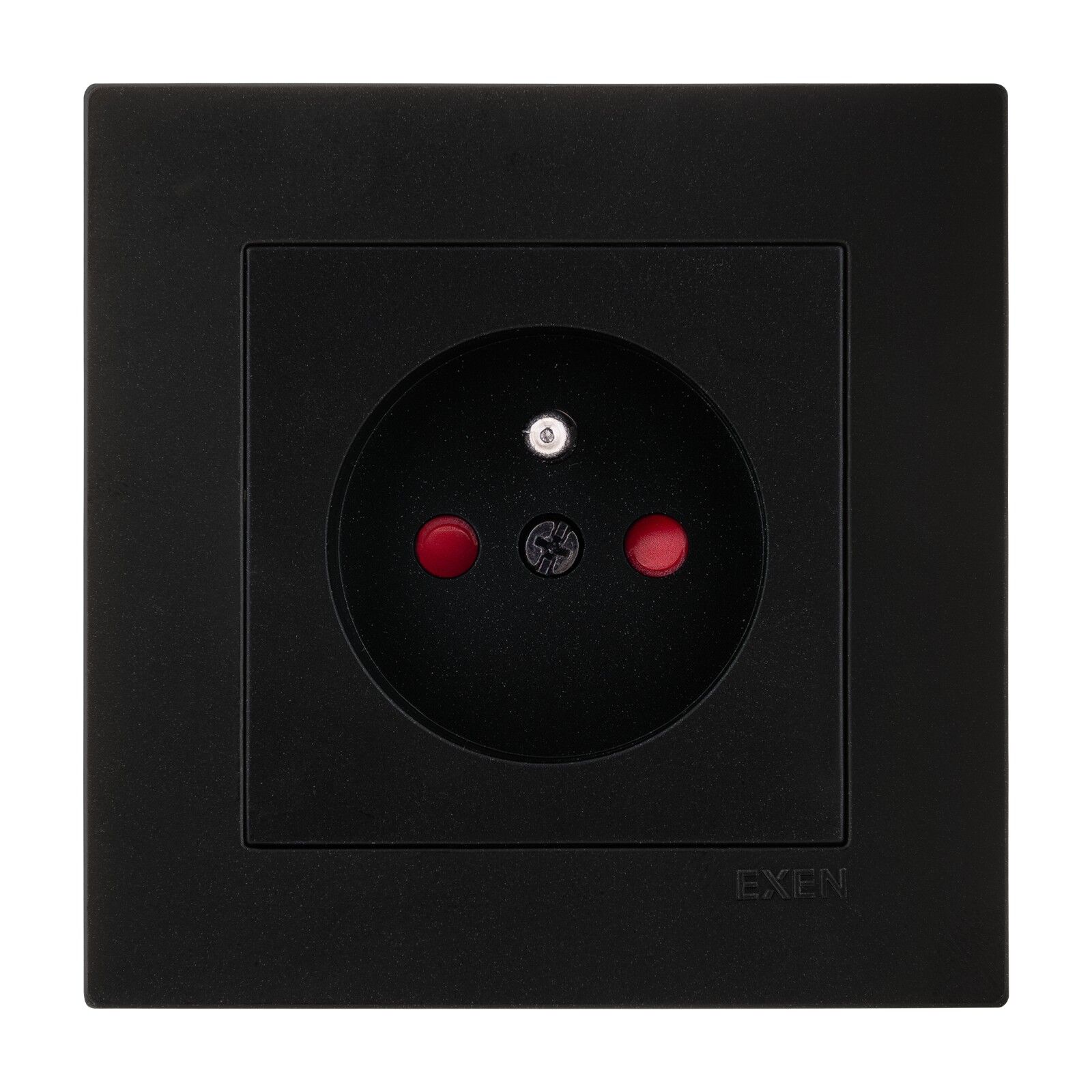 Exen Karell Metalik Siyah Çocuk Korumali Ups Priz Komple Takim