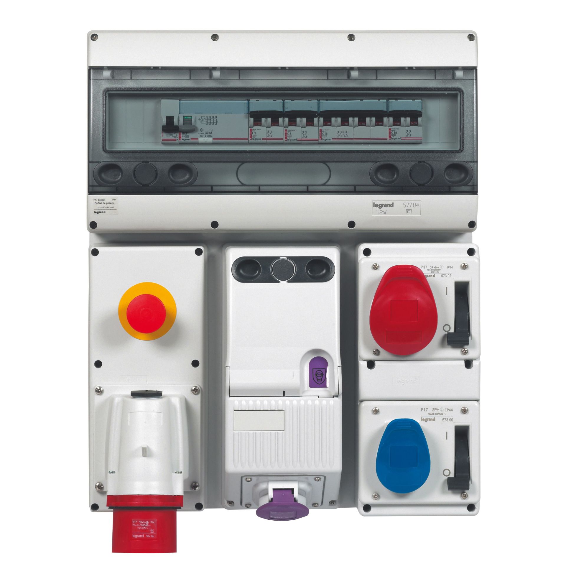 Legrand  P17 end. tip mandallı 0-1 konumlu kilitlenebilir priz 380/415V 16A 3P+N+T IP44 LEG-057302