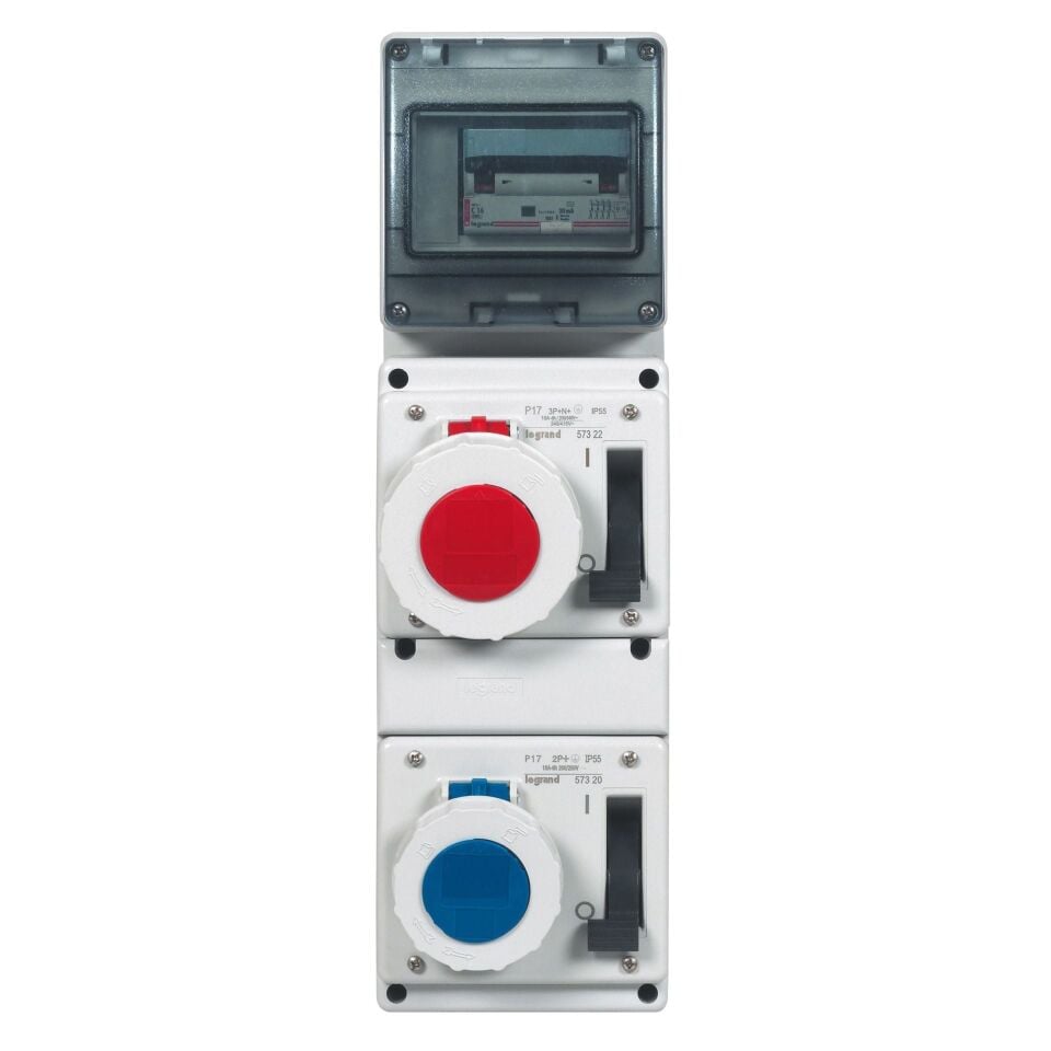 Legrand  P17 end. tip mandallı 0-1 konumlu kilitlenebilir priz 200/250V 16A 2P+T IP55 LEG-057320