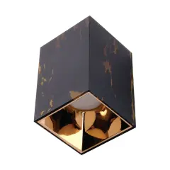 ACK Sıvaüstü Dekoratif Armatür  74X110Mm Parlak Gül Reflektör Siyah Mermer Kasa AH12-07574