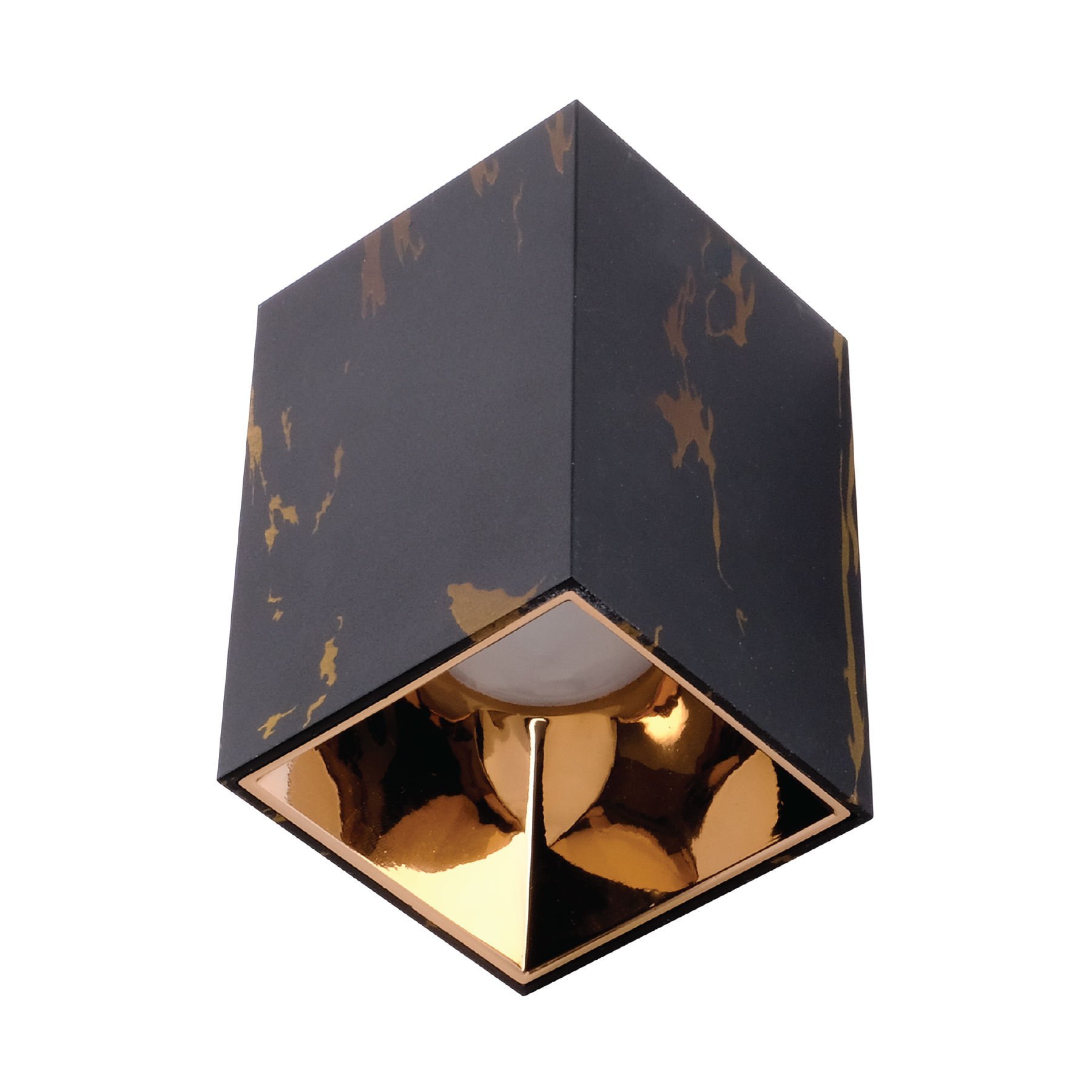 ACK Sıvaüstü Dekoratif Armatür  74X110Mm Parlak Gül Reflektör Siyah Mermer Kasa AH12-07574
