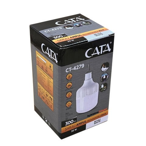 Cata 30 Watt Taşınabilir Şarjlı Led Ampul CT-4279 Beyaz Işık