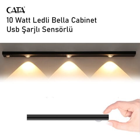 Cata 10 Watt Ledli Bella Cabinet  Usb Şarjlı Sensörlü Armatür CT-2464 Günışığı