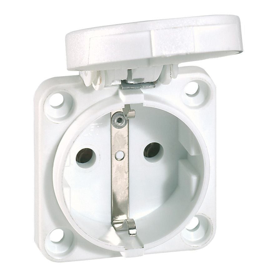 Legrand  Boşluk kapağı üzerine montaj mavi 16A 250V pano tipi şebeke prizi 50x50mm ebat  LEG-057675