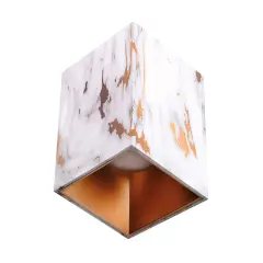 ACK Sıvaüstü Dekoratif Armatür 74Mm X110Mm  Mat Gül  Reflektör Gold Mermer Kasa AH12-07593