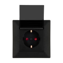 Exen Odak Metalik Siyah Kapakli Çocuk Korumali Toprakli Priz Komple Takim