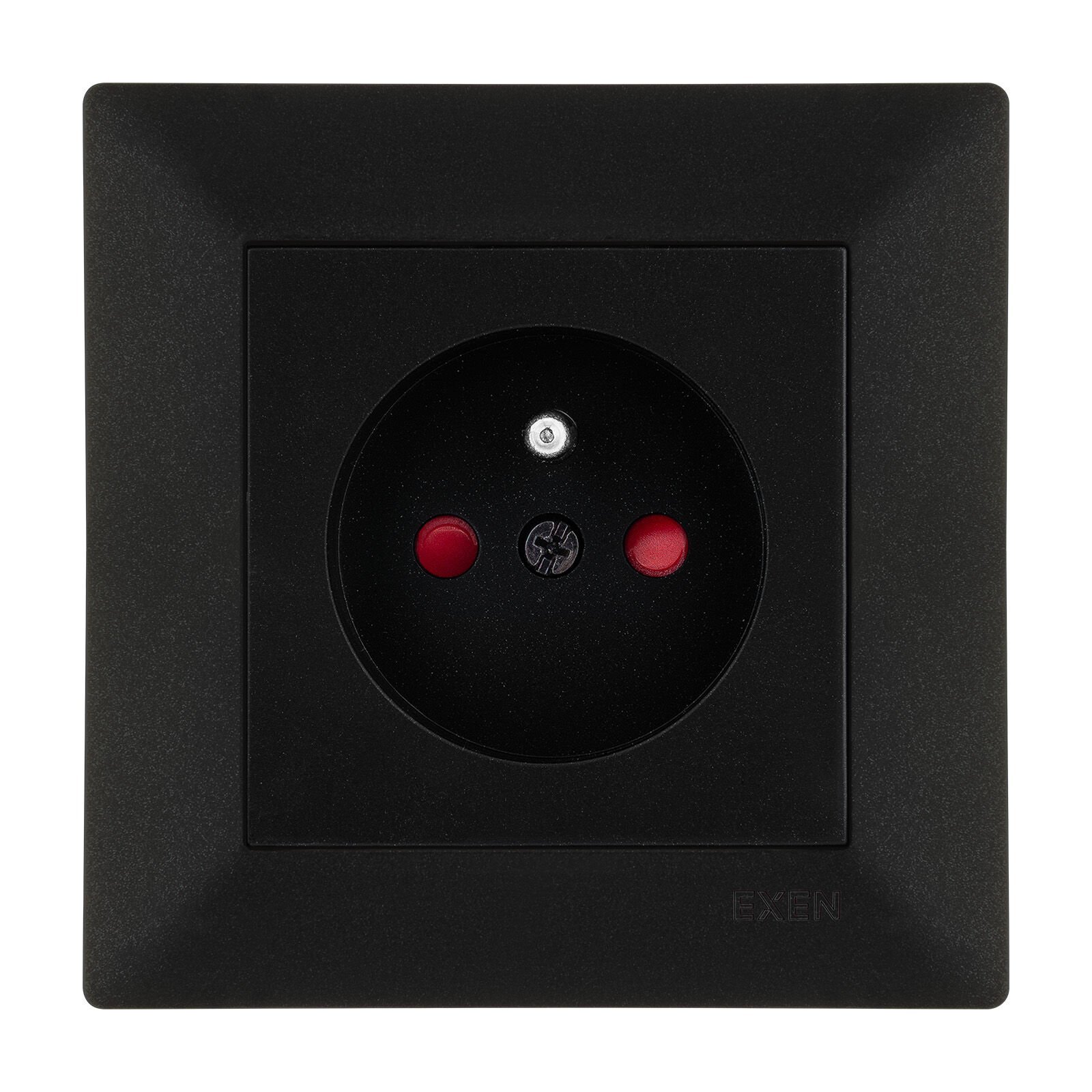 Exen Odak Metalik Siyah Çocuk Korumali Ups Priz Komple Takim