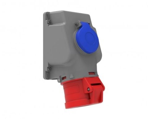 Bemis  4/32A. 90° Eğik P. Prizli Duvar Priz IP44 BC1-3504-2537