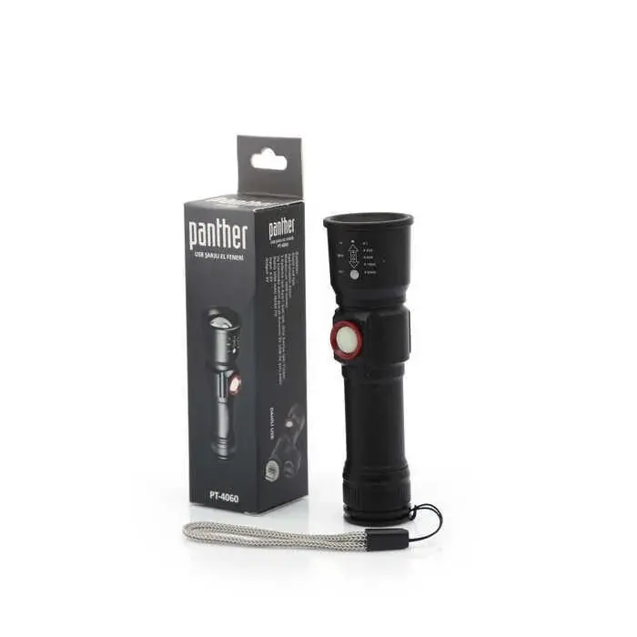Panther Pt-4060 Usb Sarjli Metal Fener