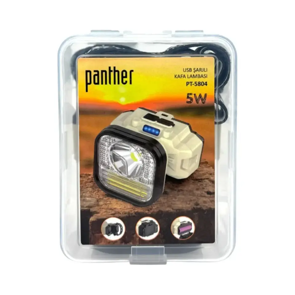 Panther Pt-5804 Usb Sarjli Kafa Lambasi