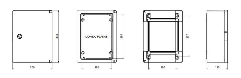 Çetinkaya Pano  25x33x13 ABS Pano Seffaf ÇP 5012