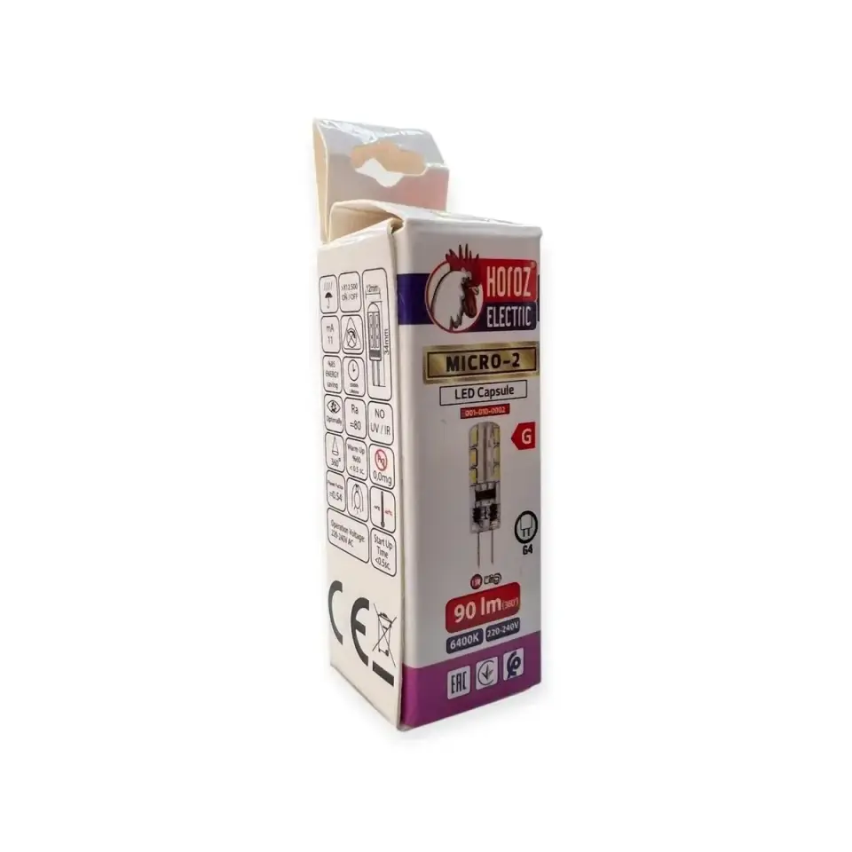 Horoz 001-010-0002 Micro-2 1.5W  220V G4 6400K Led Ampul