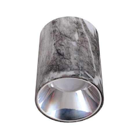 ACK Sıvaüstü Dekoratif Armatür Ø80Mmx110Mm  Beyaz Reflektör Gri Mermer Kasa AH12-08502