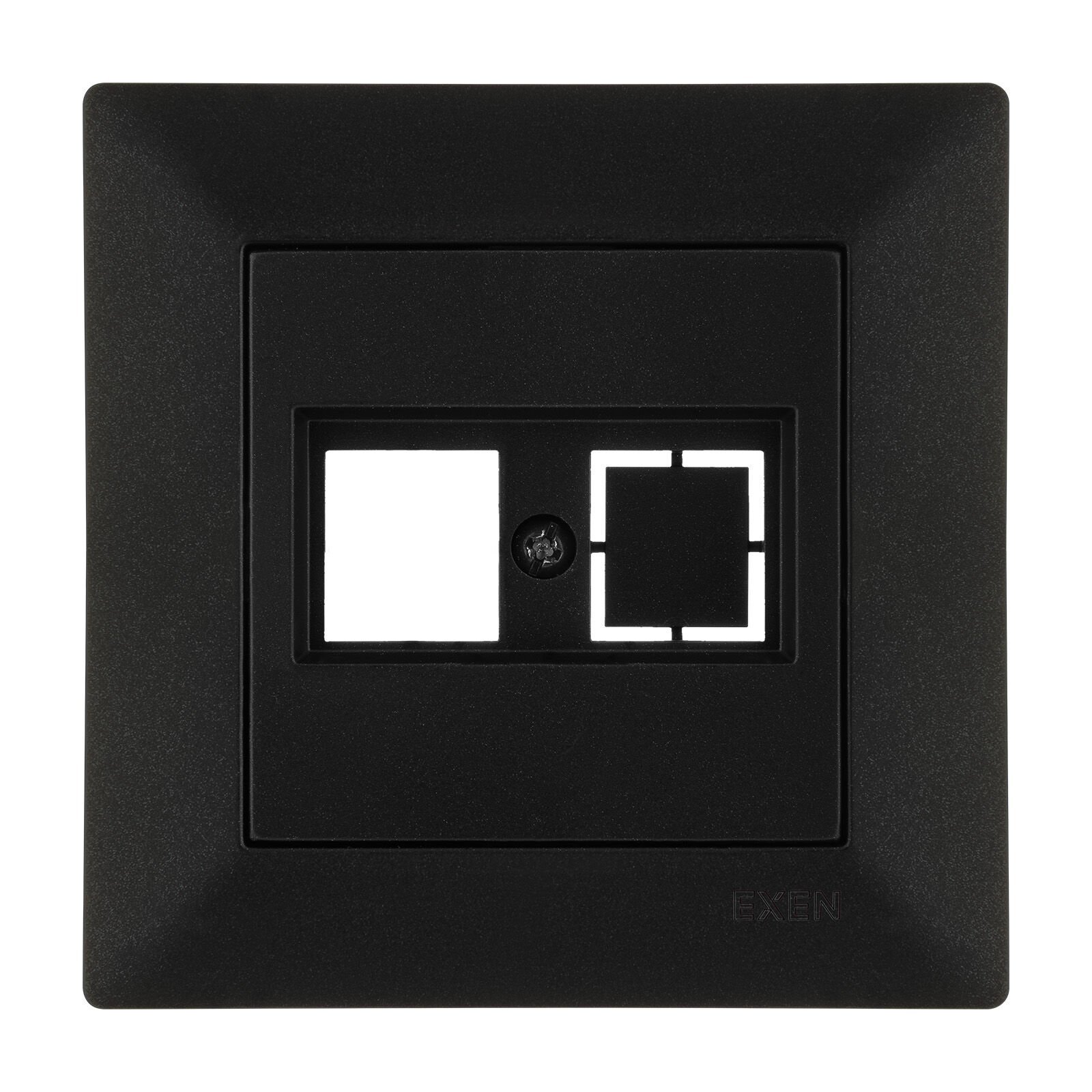 Exen Odak Metalik Siyah Data Priz Jaksiz Komple Takim