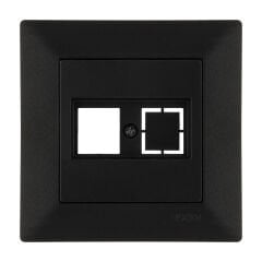 Exen Odak Metalik Siyah Data Priz Jaksiz Komple Takim