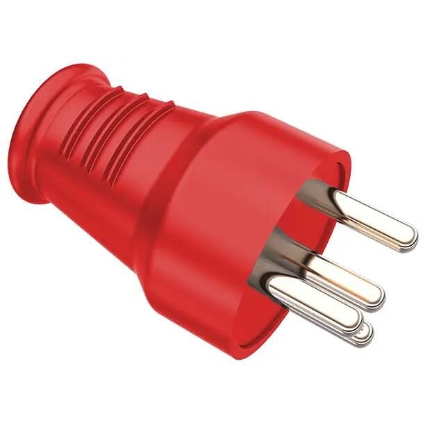 Seldur 3x25A Kauçuk Trifaze Erkek Fis - Kirmizi K325-302