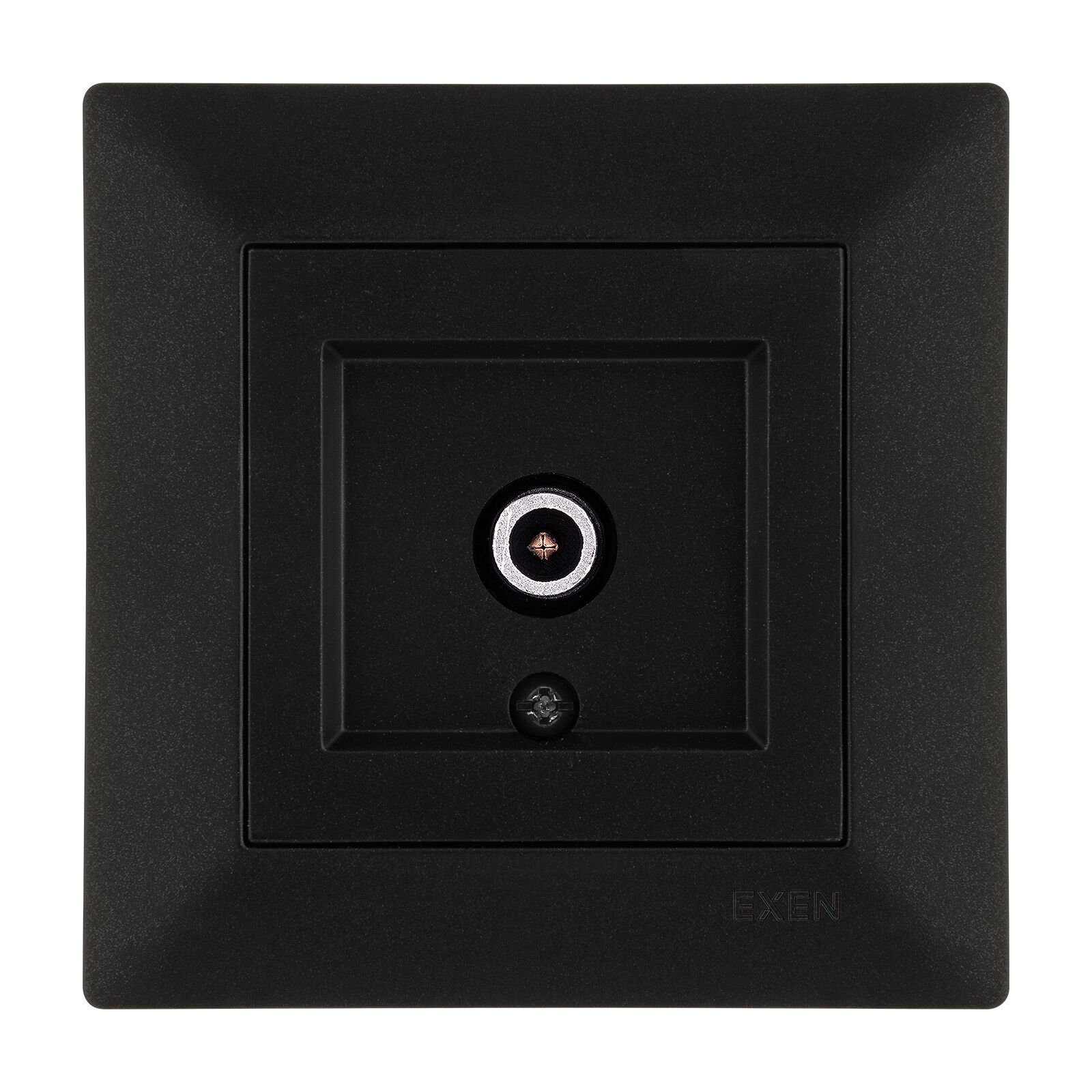 Exen Odak Metalik Siyah Tv Priz Ekranli Geçisli Komple Takim