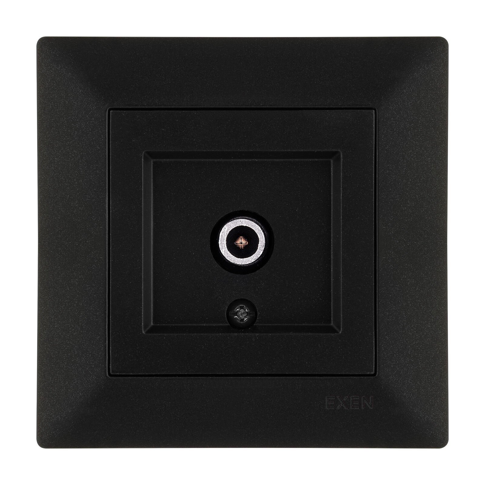 Exen Odak Metalik Siyah Tv Priz Ekranli Sonlu Komple Takim