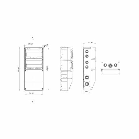 Bemis Ön 4 Ad. 5/16A. 380V. - Yan 2 Ad. 1/16A. 220V. Pano Priz Ip44 Bd10-2418-2020