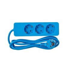 Seldur Üçlü Toprakli Priz, 2m, ÇK - Mavi G3TD21M