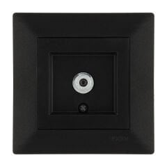 Exen Odak Metalik Siyah Uydu Prizi Ekranli (F Konnektör) Komple Takim