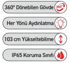 ACK AC62-05092 Sarj Edilebilir Tasinabilir Led Projektör Cct 50W