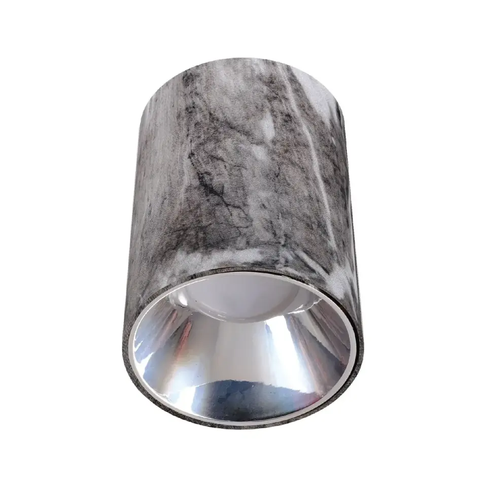 ACK Sıvaüstü Dekoratif Armatür Ø80Mmx110Mm Siyah Reflektör Gri Mermer Kasa AH12-08512