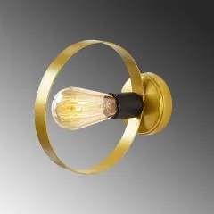 Aydinlatmadunyam Aplik GoldBlack Halka-3931