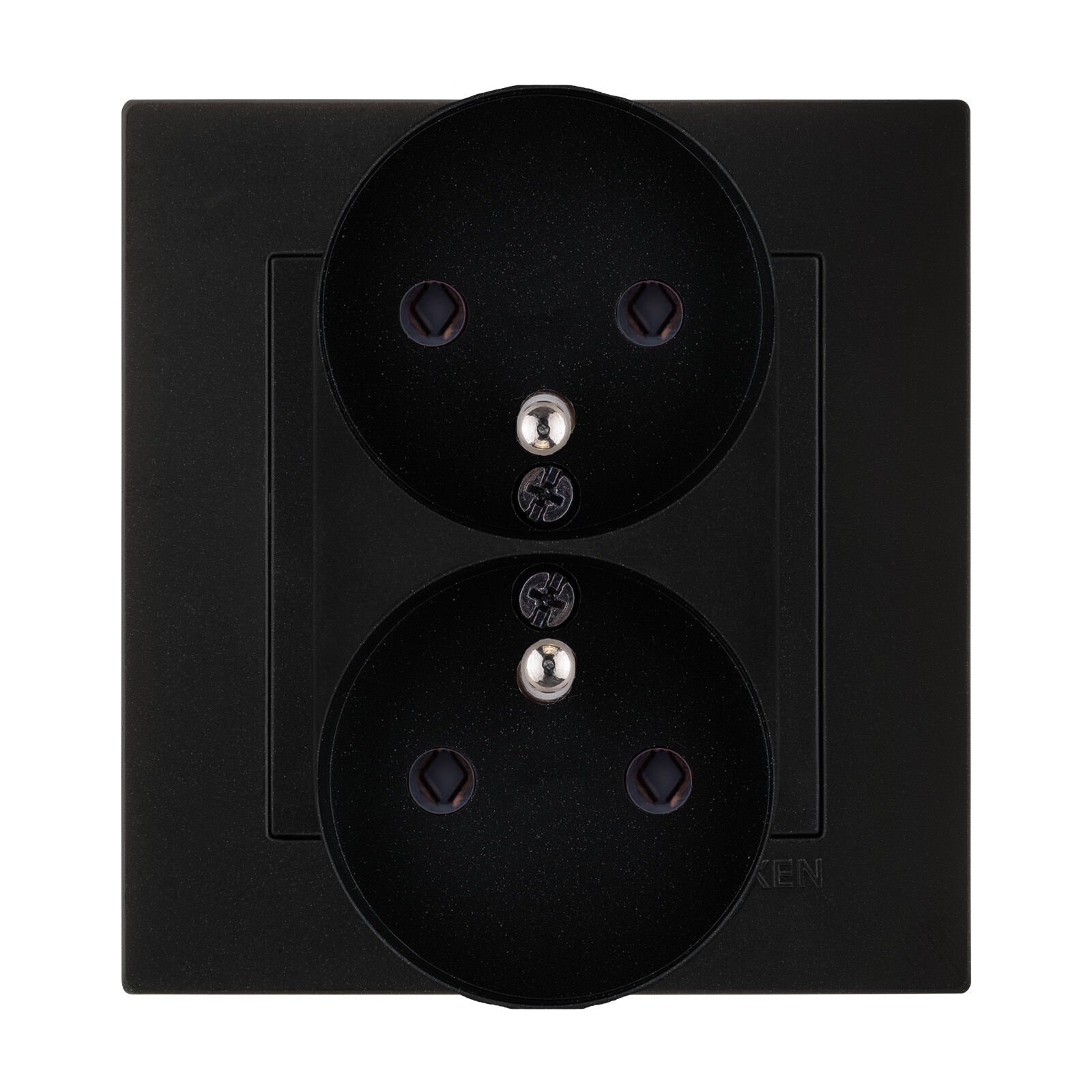 Exen Karell Metalik Siyah Ikili Çocuk Korumali Ups Toprakli Priz (Tekli Çerçeve) Komple Takim